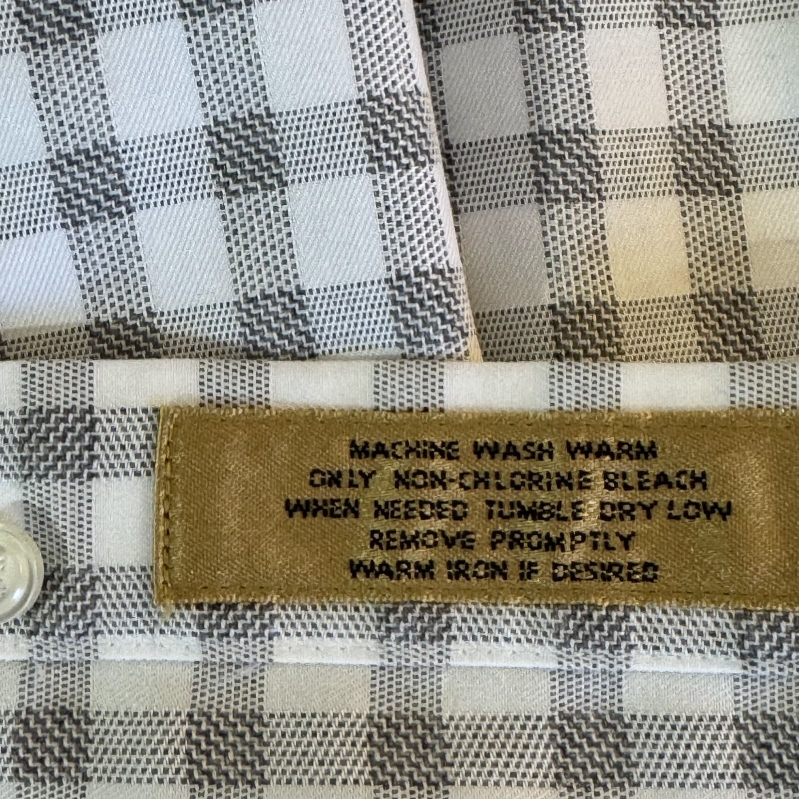 Gold Label Shirt Men XL Gray Check 100 % Cotton Non Iron Perfect Performance - Thumbnail 14