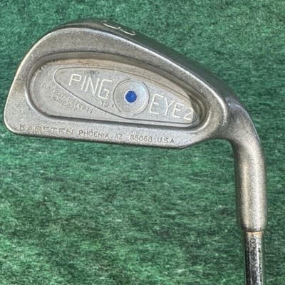 Vintage Ping Eye 2 3 Iron Mens RH Stiff Steel Shaft Blue Dot Cavity Back - Image 1