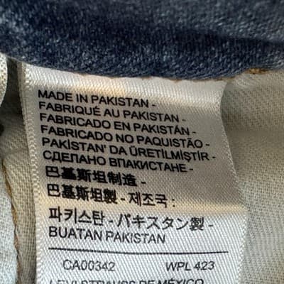 Levis 505 Jeans Mens 34x32 Blue Medium Wash Straight Leg Stretch Denim Mid Rise - Thumbnail 4