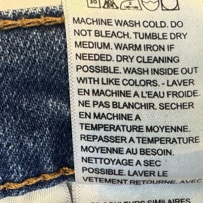 Levis 505 Jeans Mens 34x32 Blue Medium Wash Straight Leg Stretch Denim Mid Rise - Thumbnail 6