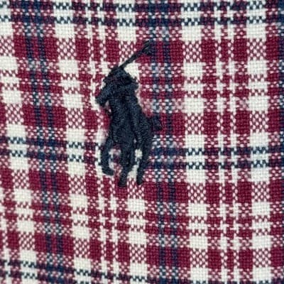 Ralph Lauren Shirt Mens XL Red Plaid Flannel Band Collar Long Sleeve Button Up - Thumbnail 7