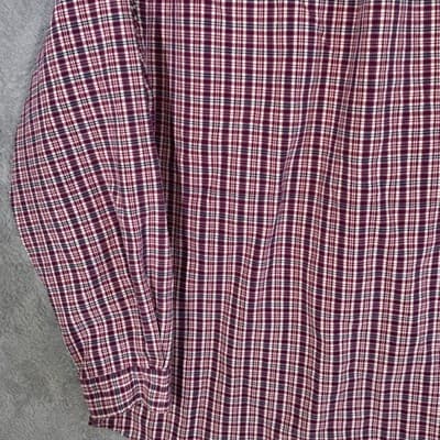 Ralph Lauren Shirt Mens XL Red Plaid Flannel Band Collar Long Sleeve Button Up - Thumbnail 9