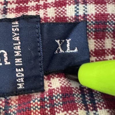 Ralph Lauren Shirt Mens XL Red Plaid Flannel Band Collar Long Sleeve Button Up - Thumbnail 15