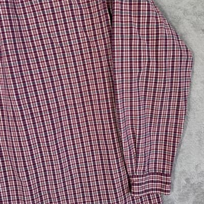 Ralph Lauren Shirt Mens XL Red Plaid Flannel Band Collar Long Sleeve Button Up - Thumbnail 11