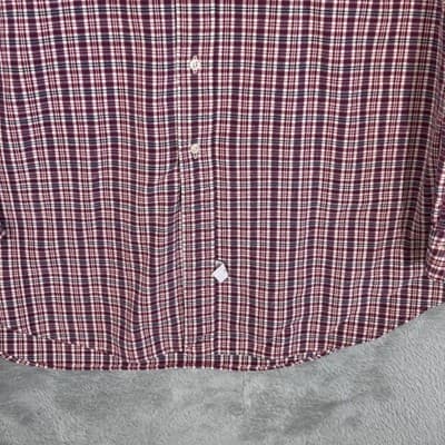 Ralph Lauren Shirt Mens XL Red Plaid Flannel Band Collar Long Sleeve Button Up - Thumbnail 6