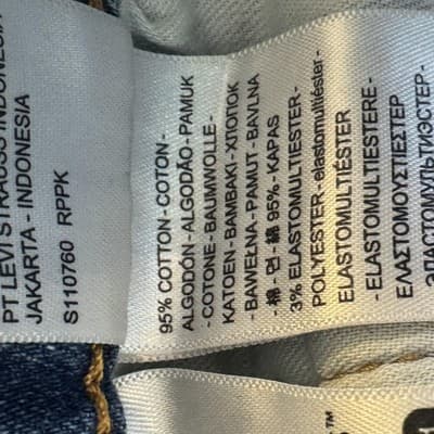 Levis 505 Jeans Mens 34x32 Blue Medium Wash Straight Leg Stretch Denim Mid Rise - Thumbnail 5