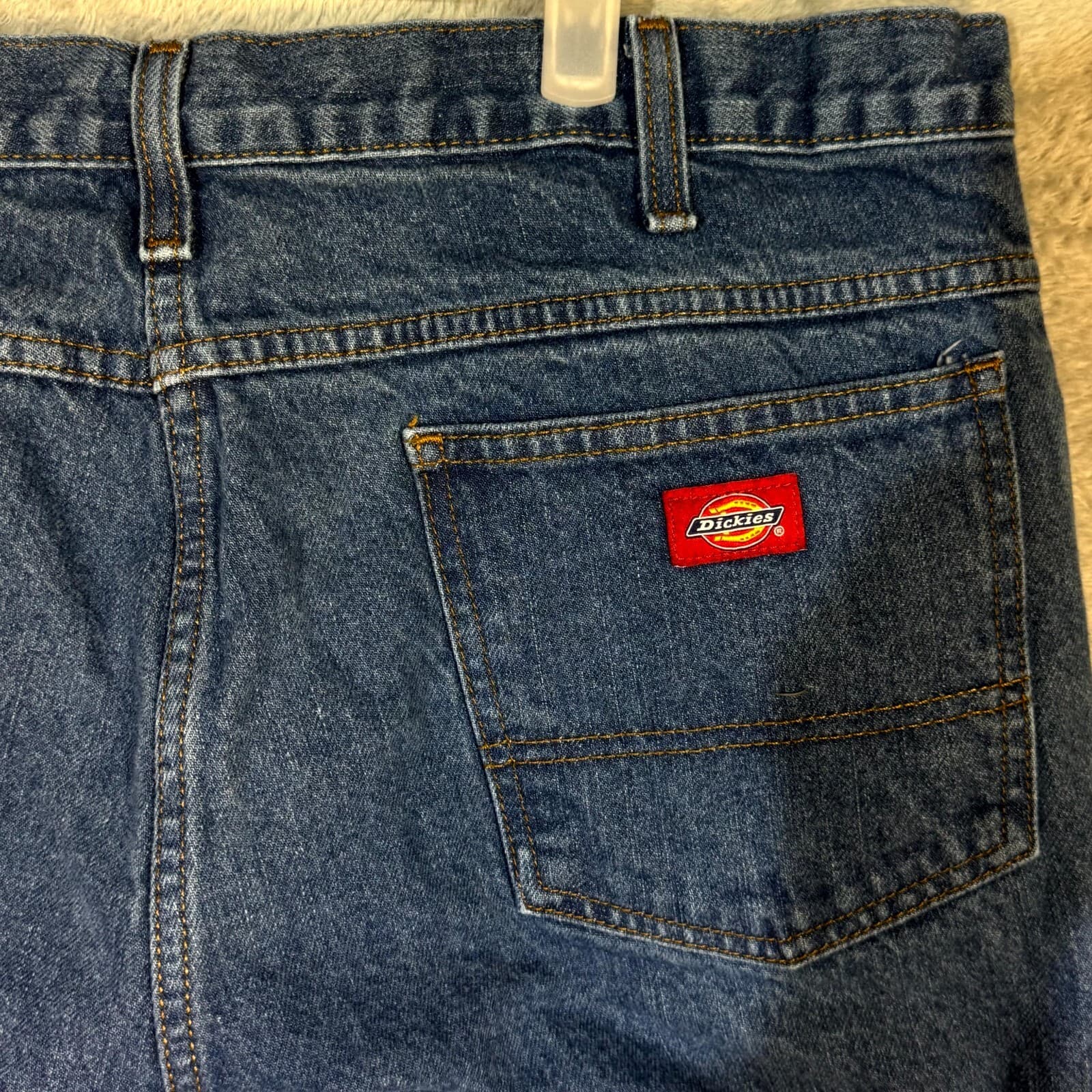 Dickies Jeans Mens 38x32 Regular Fit Straight Leg Blue Denim 5 Pocket - Thumbnail 7