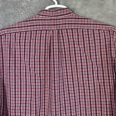 Ralph Lauren Shirt Mens XL Red Plaid Flannel Band Collar Long Sleeve Button Up - Thumbnail 10