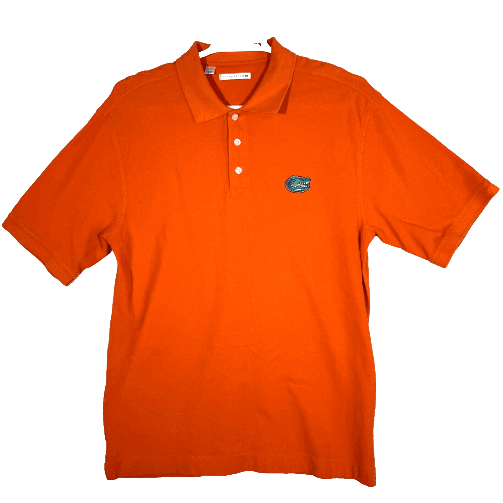 Cutter and Buck Polo Shirt Men L Orange Florida Gators 100 Percent Cotton Short - Image 1
