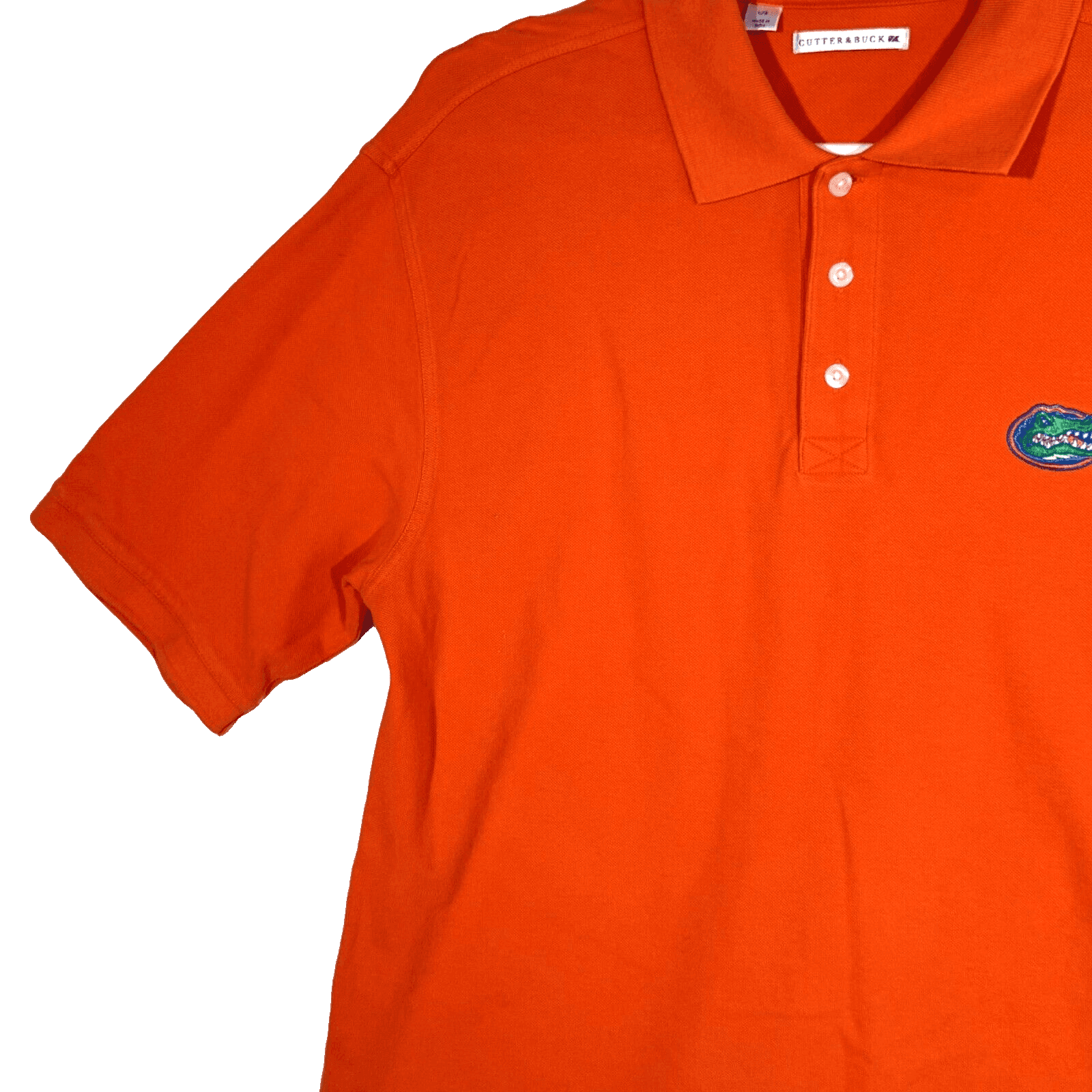 Cutter and Buck Polo Shirt Men L Orange Florida Gators 100 Percent Cotton Short - Thumbnail 3
