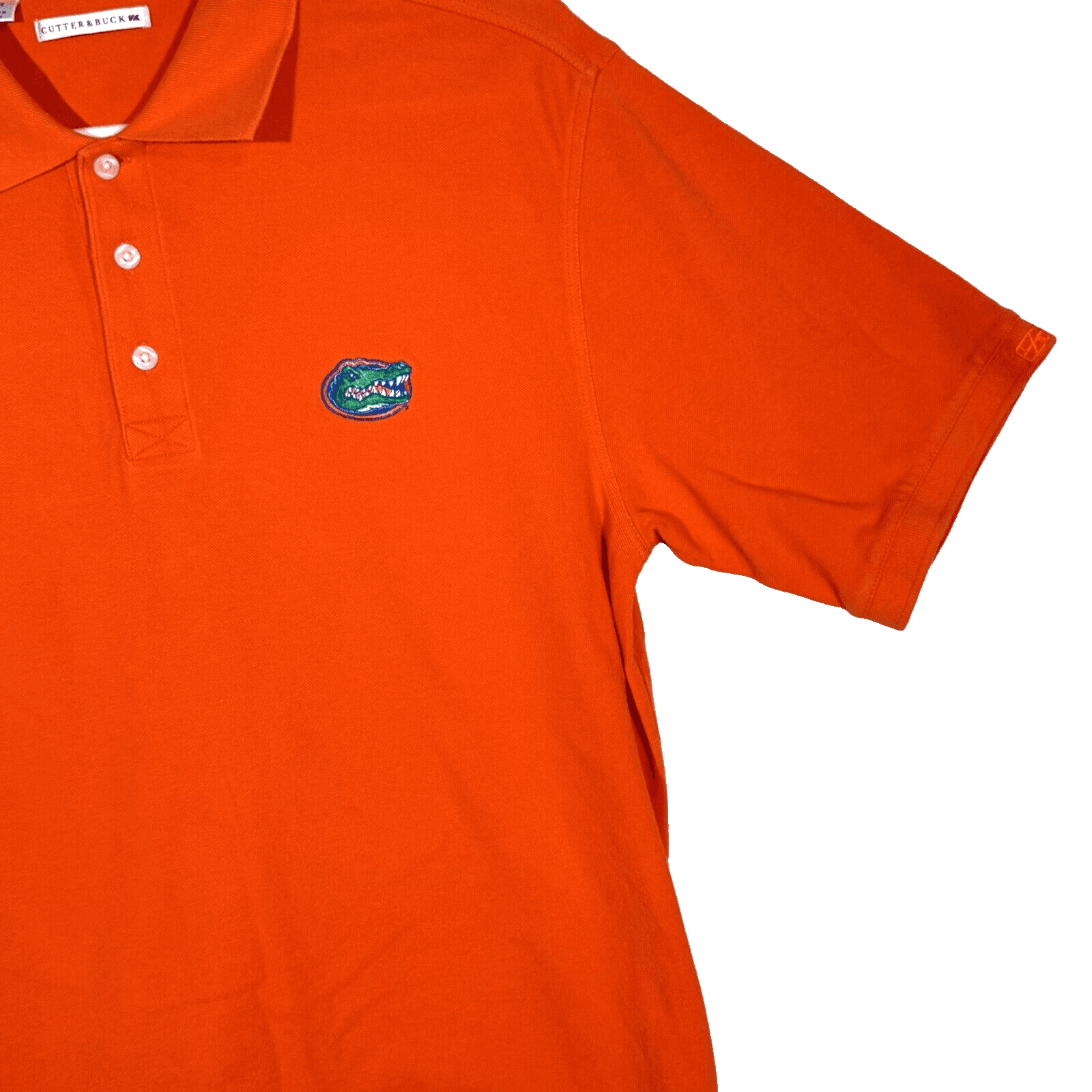 Cutter and Buck Polo Shirt Men L Orange Florida Gators 100 Percent Cotton Short - Thumbnail 5