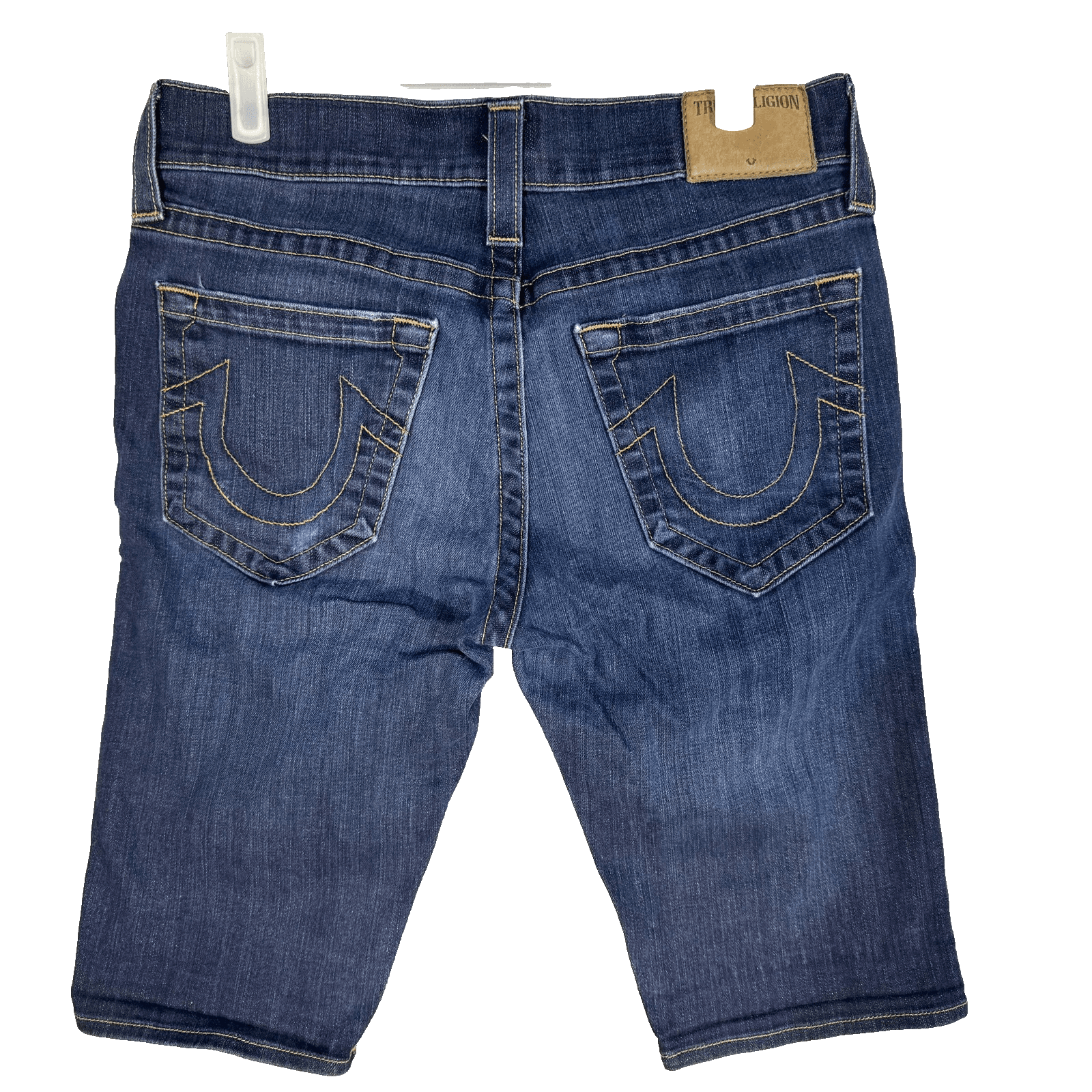 True Religion Jean Bermuda Shorts Womens 29 Blue Dean Stretch Denim Logo Pockets - Thumbnail 2