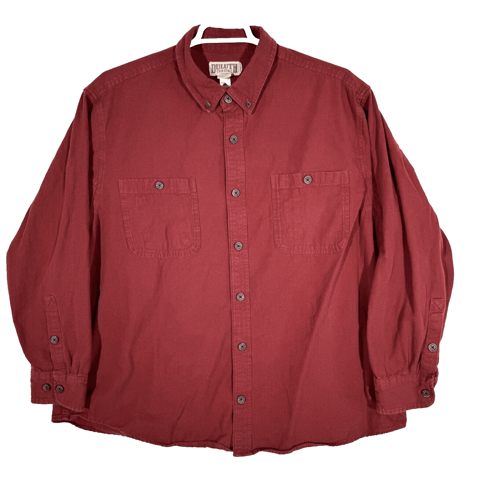 Duluth Trading Co Shirt Men 2XL Red 100 Percent Cotton Long Sleeve Workwear - Image 1