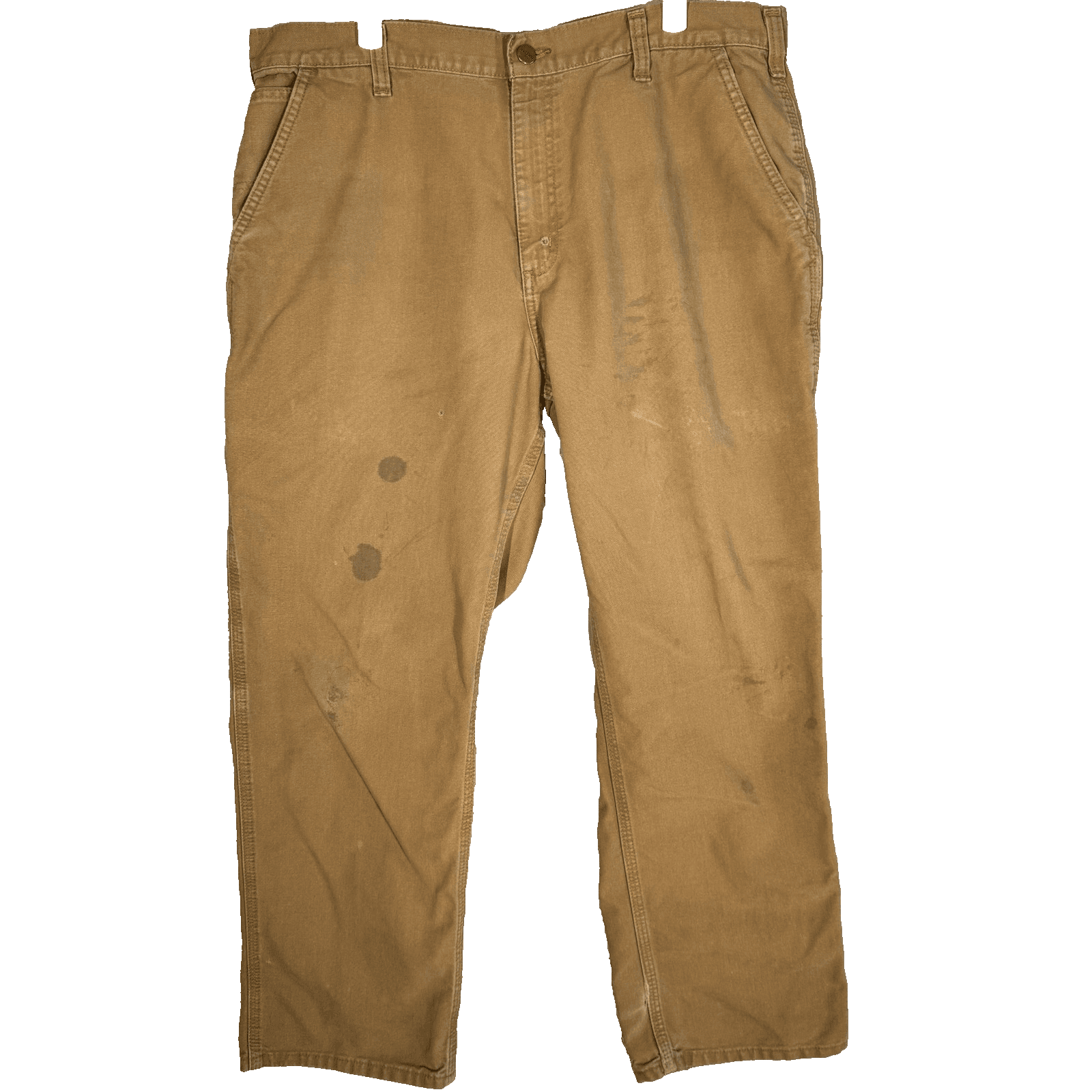 Carhartt Pants Mens 38x30 Brown Workwear Dungaree Fit Stained Distressed - Image 1