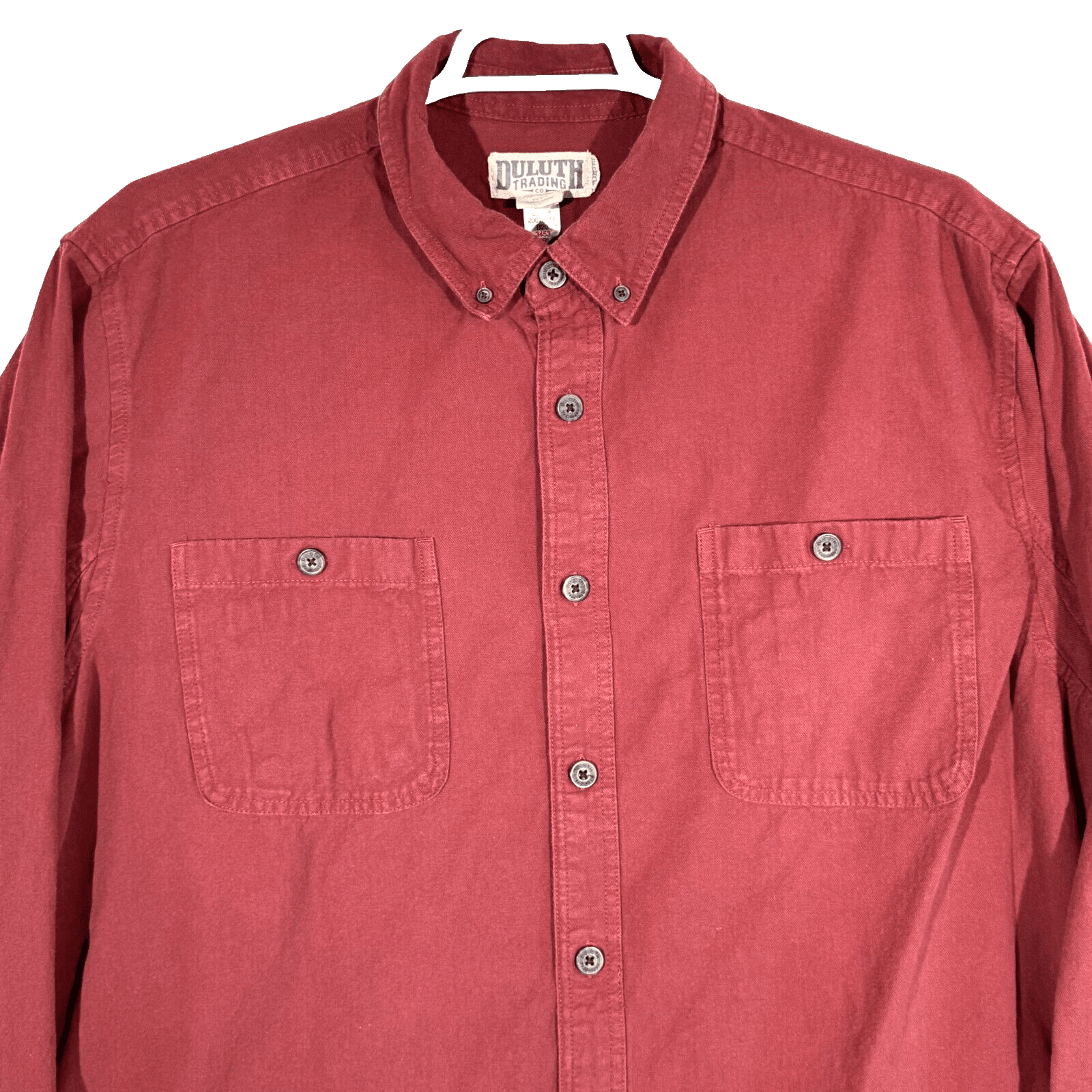 Duluth Trading Co Shirt Men 2XL Red 100 Percent Cotton Long Sleeve Workwear - Thumbnail 4