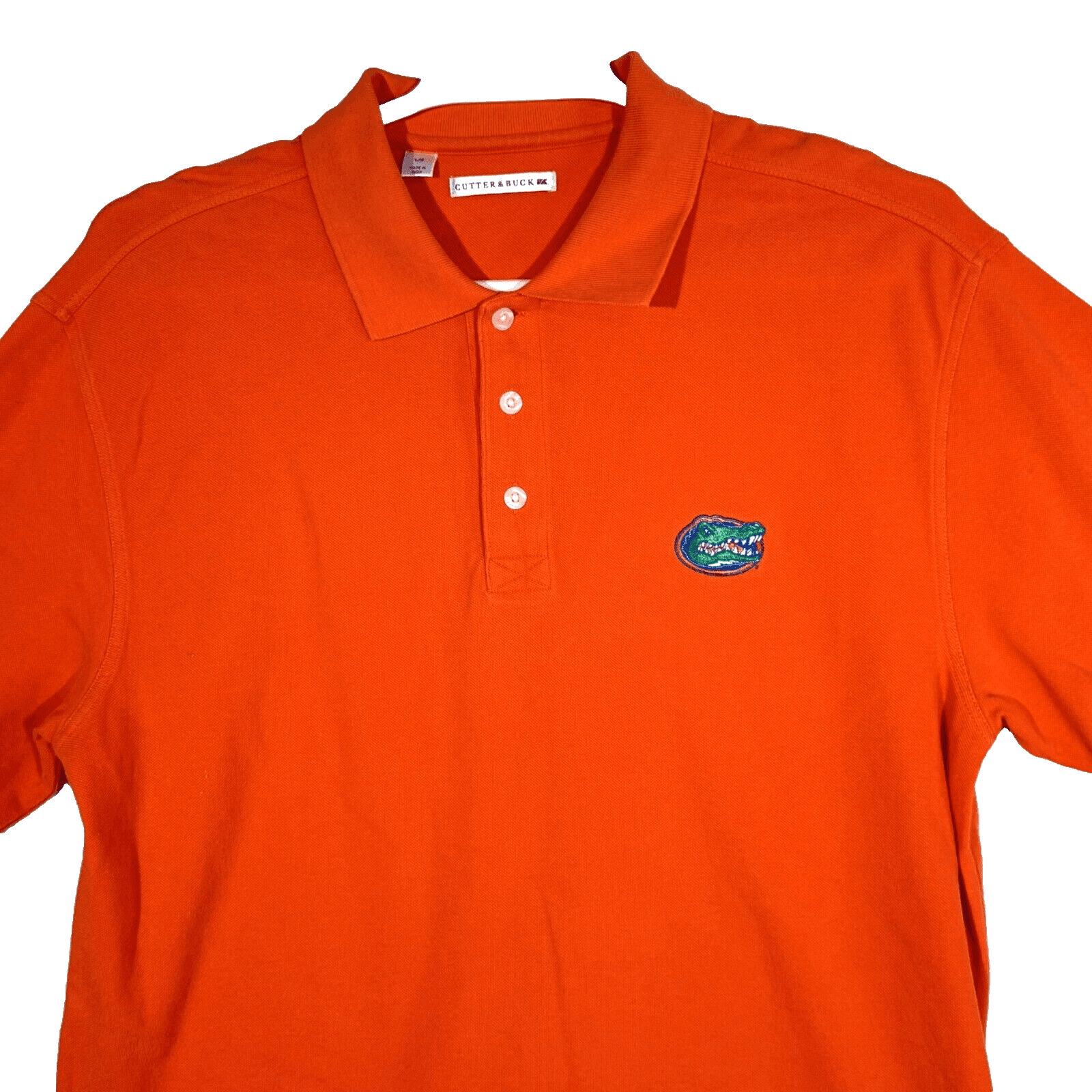 Cutter and Buck Polo Shirt Men L Orange Florida Gators 100 Percent Cotton Short - Thumbnail 4