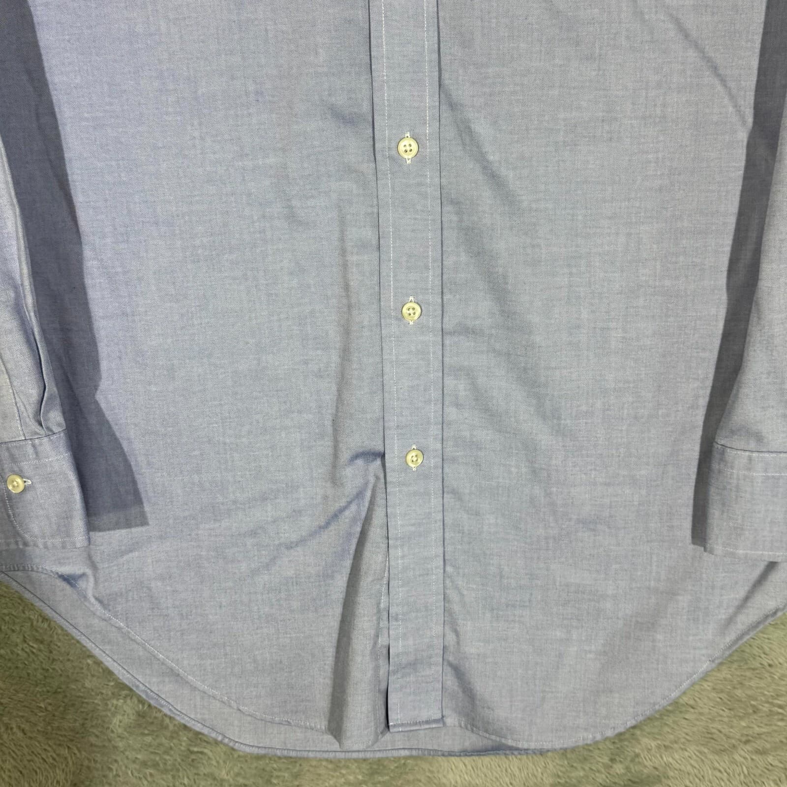 Lauren Ralph Lauren Dress Shirt Men 16 32/33 Blue Cotton Button Down - Thumbnail 6
