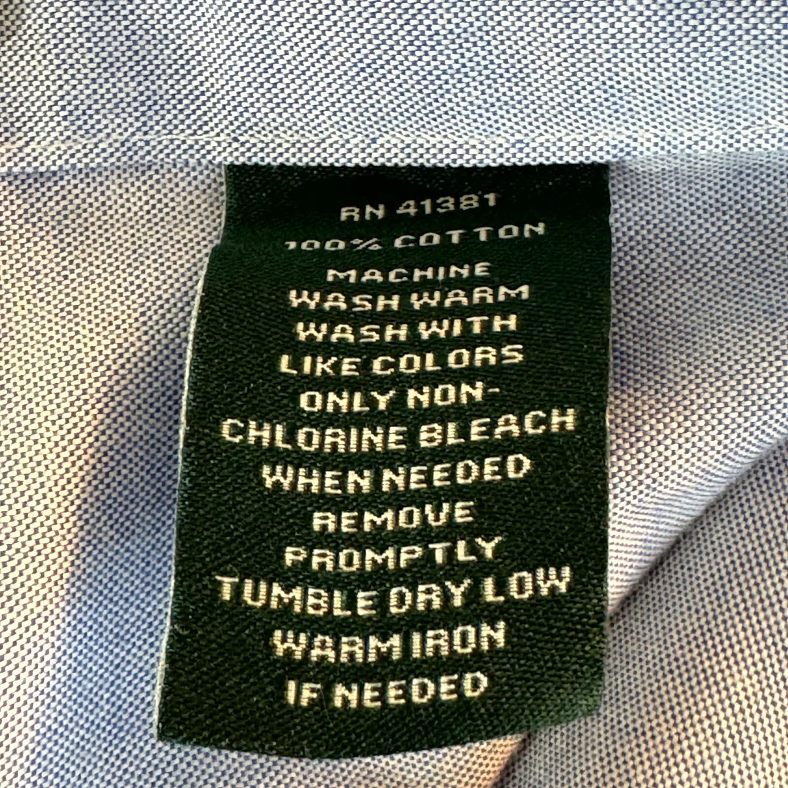 Lauren Ralph Lauren Dress Shirt Men 16 32/33 Blue Cotton Button Down - Thumbnail 12