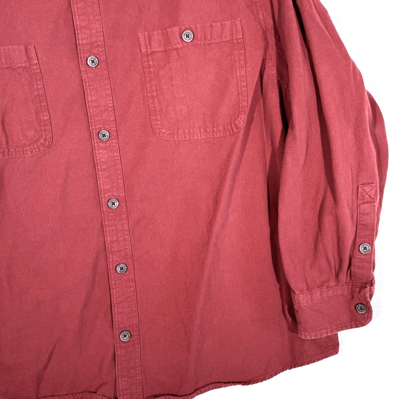 Duluth Trading Co Shirt Men 2XL Red 100 Percent Cotton Long Sleeve Workwear - Thumbnail 5