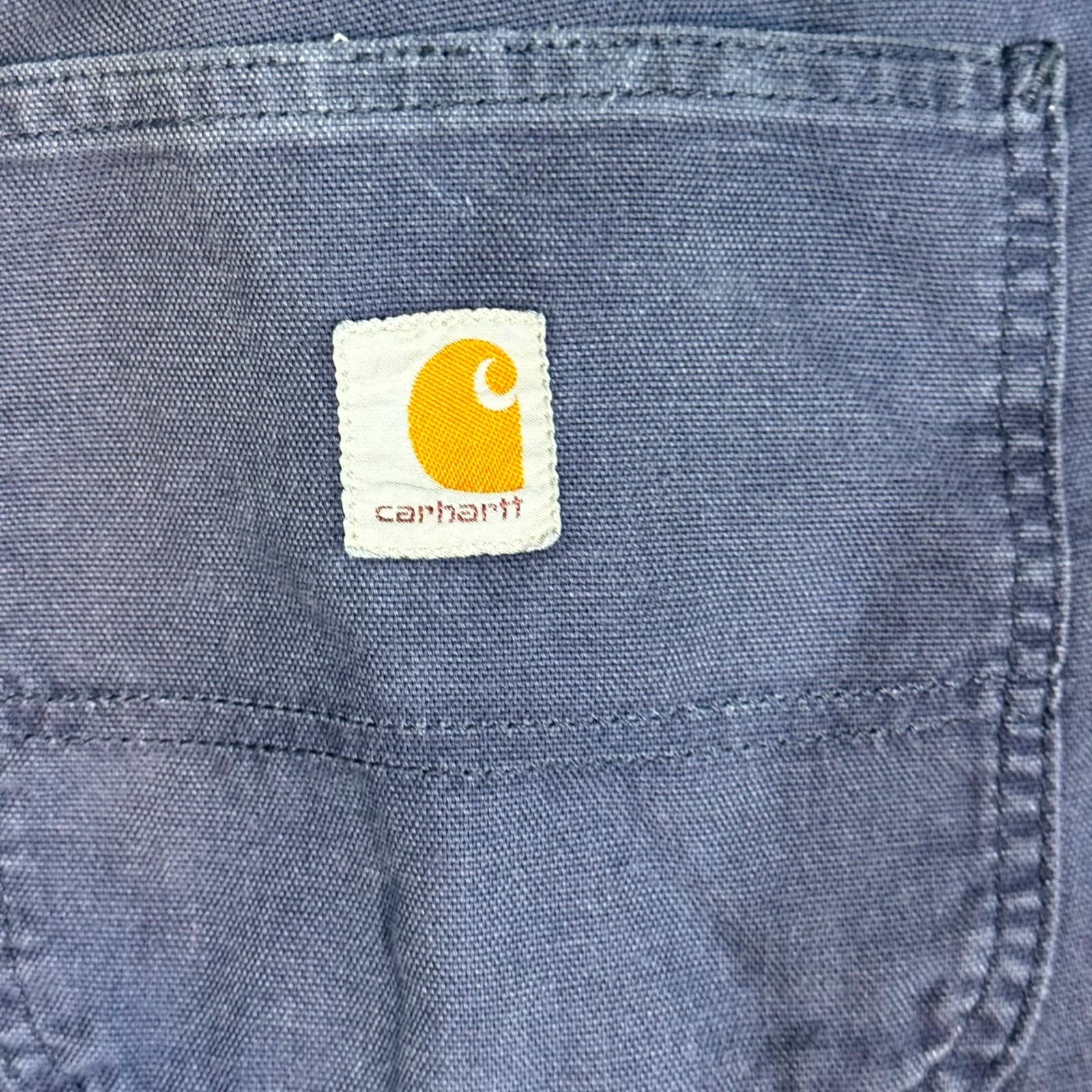 Carhartt Carpenter Pants 34x28 Navy Dungaree Fit Work Utility Mens - Thumbnail 5