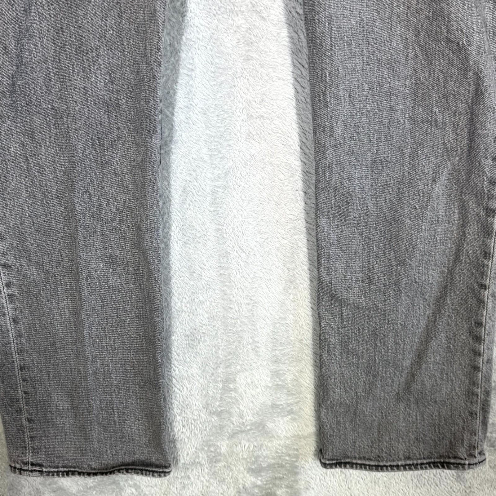 Levi’s 501 Men’s Jeans 36x32 Gray Denim Stretch Mid-Rise Straight Leg - Thumbnail 5