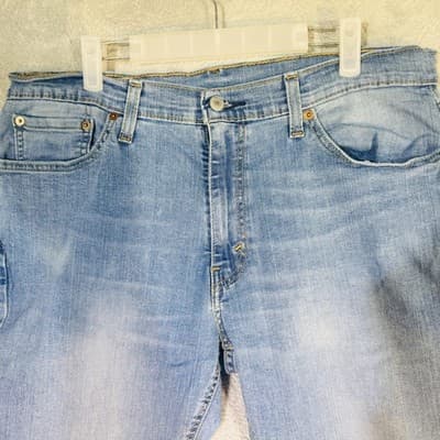 Levis 541 Jeans Mens 36x29 (36x30) Blue Light Wash Athletic Taper Stretch Denim - Thumbnail 3