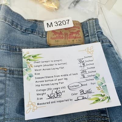 Levis 541 Jeans Mens 36x29 (36x30) Blue Light Wash Athletic Taper Stretch Denim - Thumbnail 11