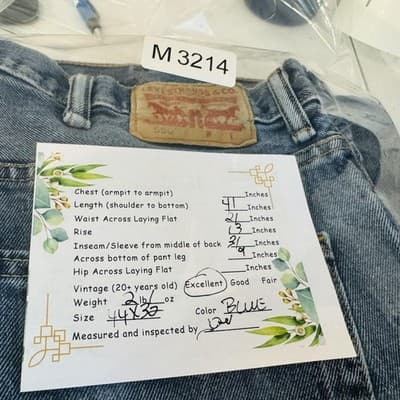 Levis 550 Jeans Mens 43x31 (44x32) Blue Medium Wash Relaxed Tapered Denim - Thumbnail 10