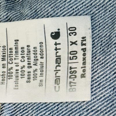 Vintage Carhartt B17 DST Jeans Mens 48x30 (50x30) Blue Relaxed Tapered Denim - Thumbnail 5