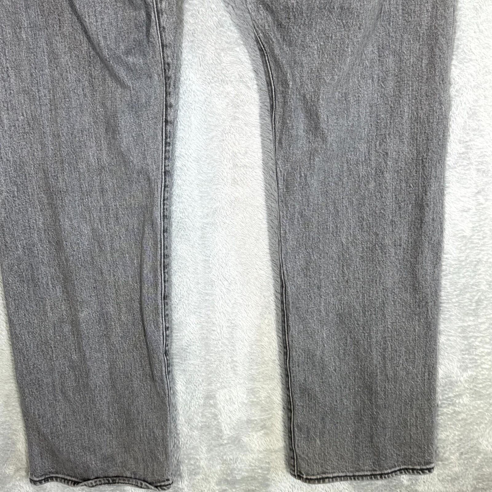 Levi’s 501 Men’s Jeans 36x32 Gray Denim Stretch Mid-Rise Straight Leg - Thumbnail 8