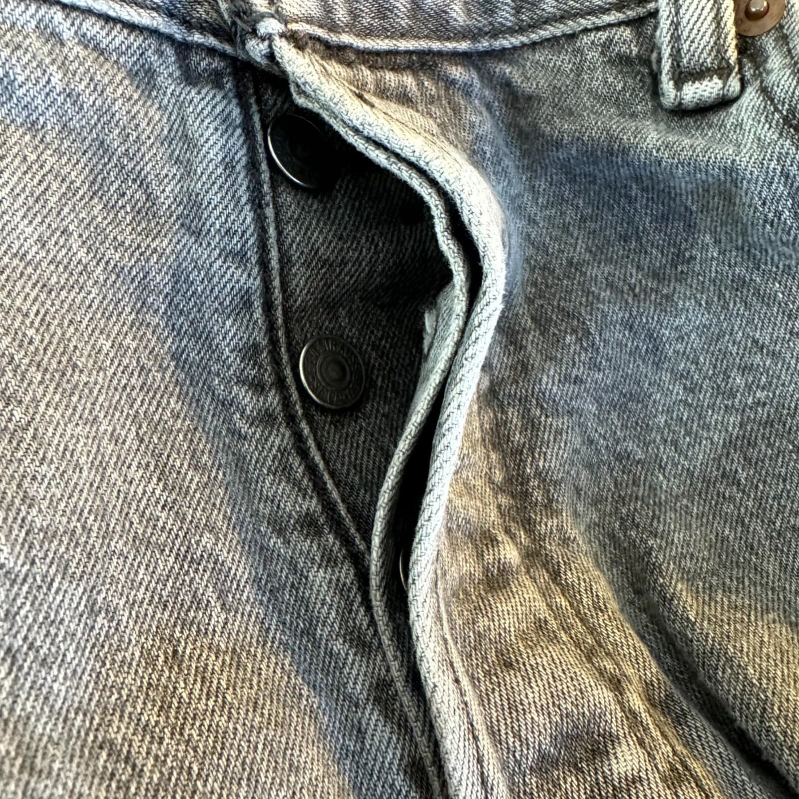 Levi’s 501 Men’s Jeans 36x32 Gray Denim Stretch Mid-Rise Straight Leg - Thumbnail 16