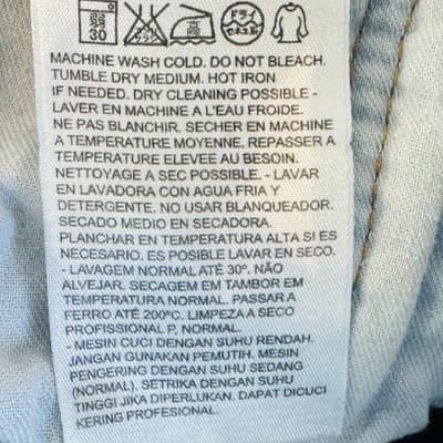 Levis 505 Jeans Mens 36x32 (36x34) Light Wash Blue Straight Frayed Denim - Thumbnail 6