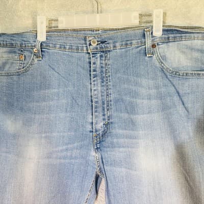 Levis 541 Jeans Mens 42x31 (42x32) Blue Light Wash Athletic Taper Stretch Denim - Thumbnail 3