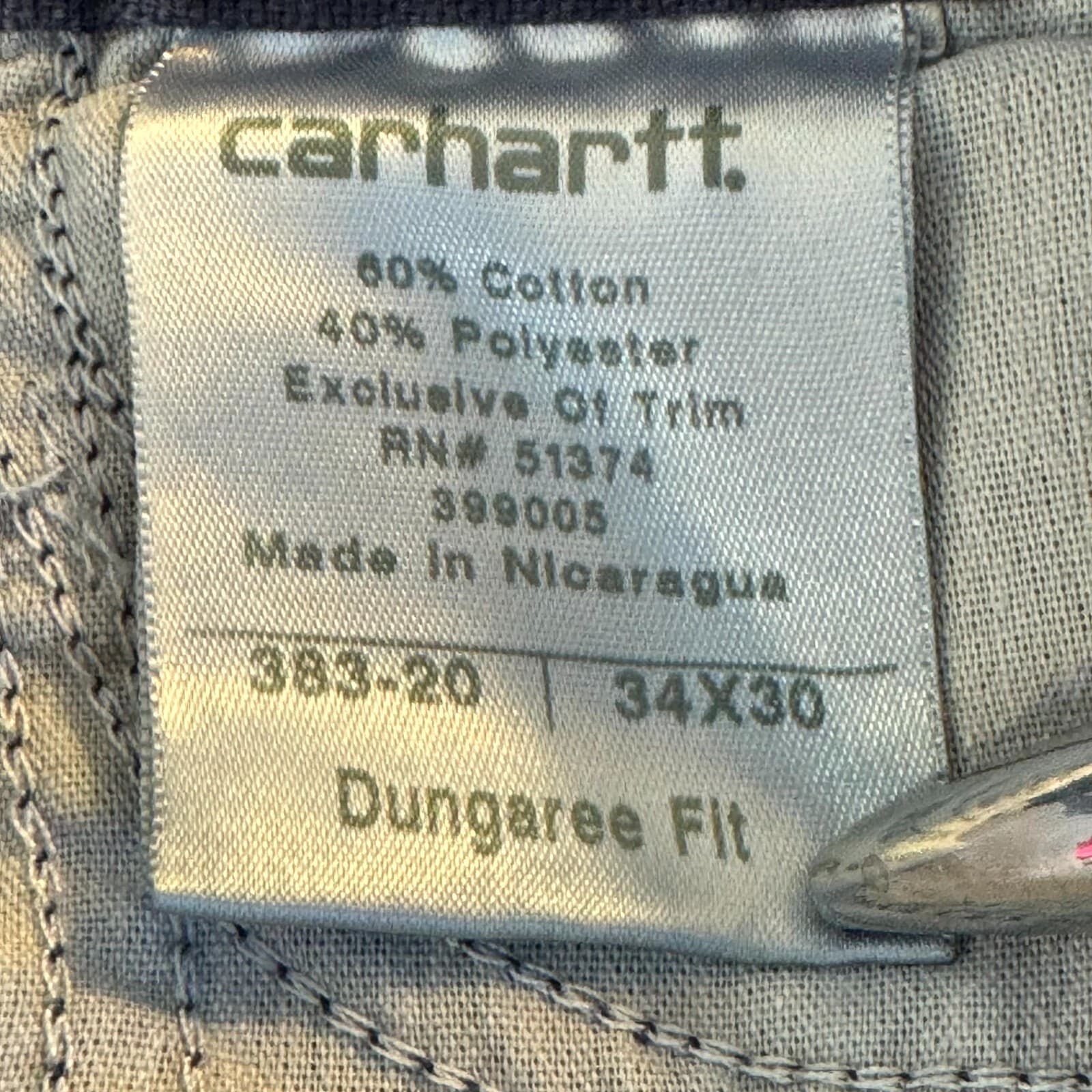 Carhartt Carpenter Pants 34x28 Navy Dungaree Fit Work Utility Mens - Thumbnail 7