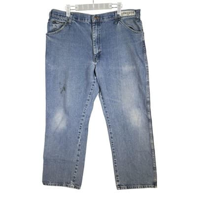 Dickies Jeans Mens 40x30 Blue Straight Fit Denim Cotton Zip Fly Workwear Pants - Image 1