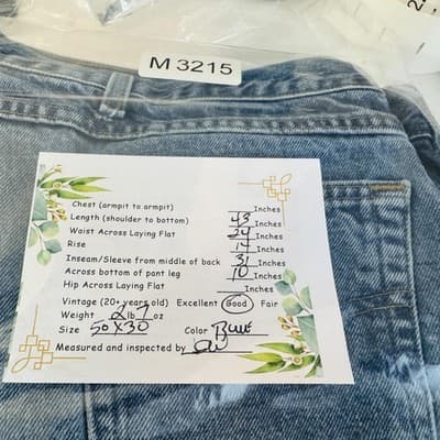 Vintage Carhartt B17 DST Jeans Mens 48x30 (50x30) Blue Relaxed Tapered Denim - Thumbnail 8