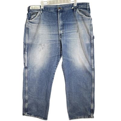 Dickies Jeans Mens 40x29 Blue Denim Straight Leg Workwear Carpenter Pants - Image 1