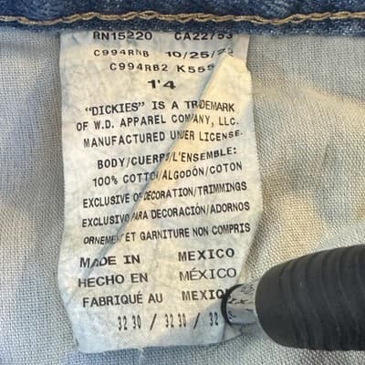 Vintage Dickies Jeans Mens 32x30 Blue Denim Straight Leg Regular Fit 90s - Thumbnail 7