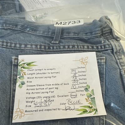 Dickies Jeans Mens 40x30 Blue Straight Fit Denim Cotton Zip Fly Workwear Pants - Thumbnail 8