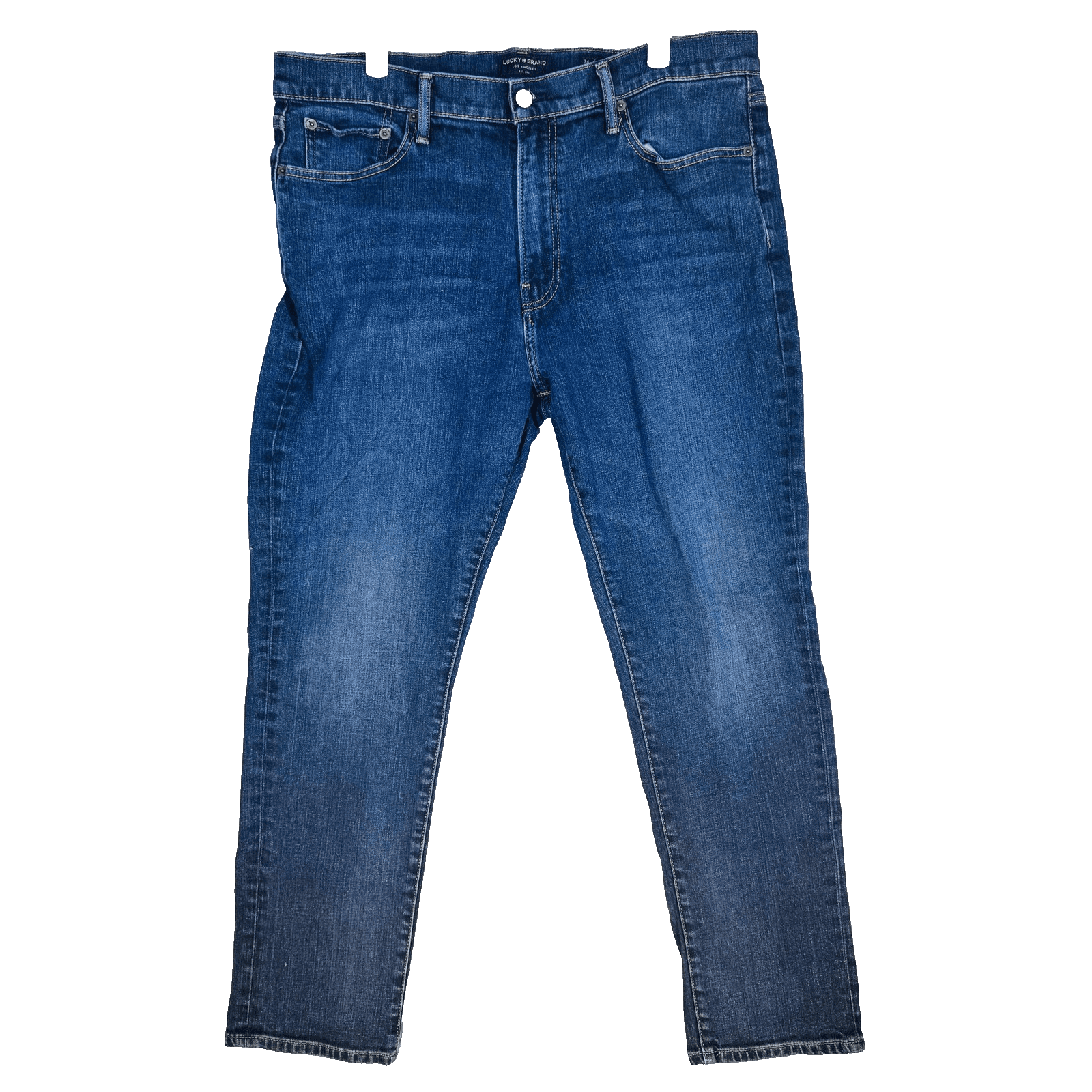 Lucky Brand 410 Jeans Mens 36x30 Blue Medium Wash Athletic Slim Stretch Denim - Image 1