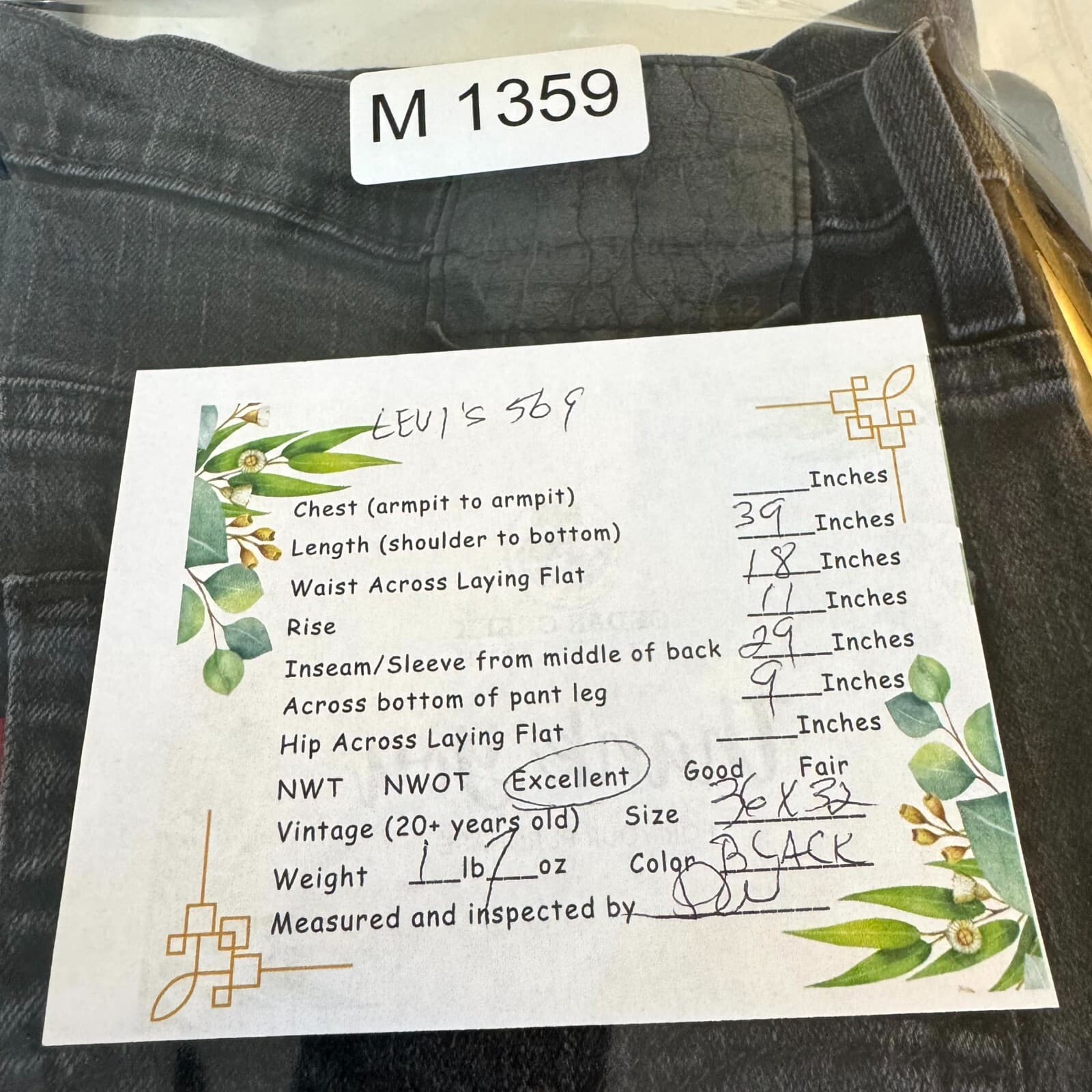 Levi’s 510 Men’s Jeans 33x30 Black Denim Stretch Mid-Rise Straight Leg - Thumbnail 9