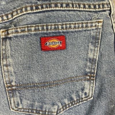 Dickies Jeans Mens 40x30 Blue Straight Fit Denim Cotton Zip Fly Workwear Pants - Thumbnail 5