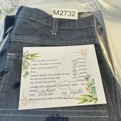 Dickies Jeans Mens 32x32 Blue Denim Straight Leg Work Utility Carpenter Pants - Thumbnail 7