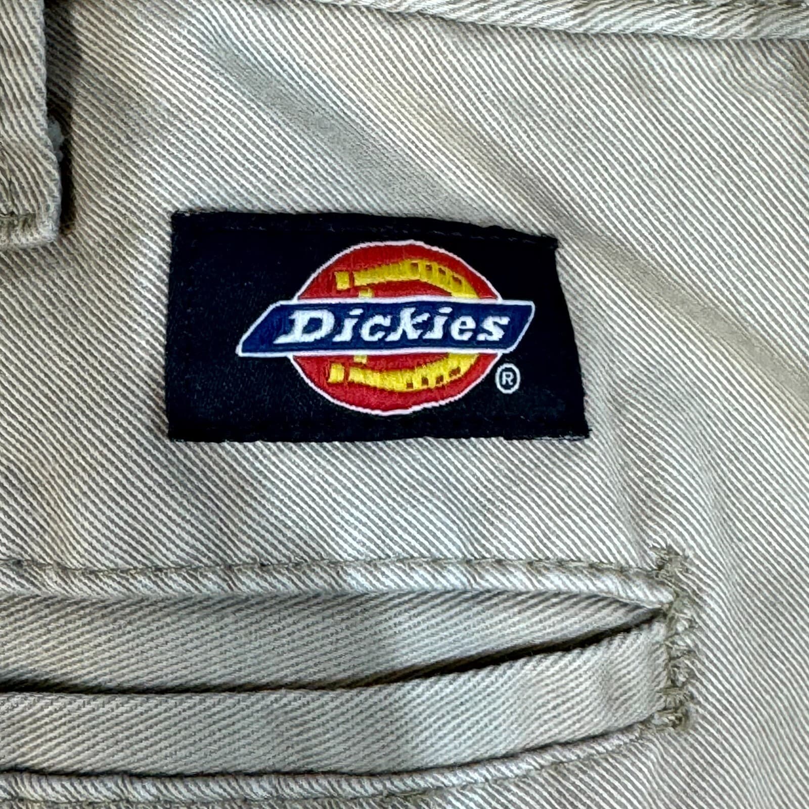 Dickies Cargo Pants Mens 36x34 Beige Cotton Loose Fit Work Utility - Thumbnail 6