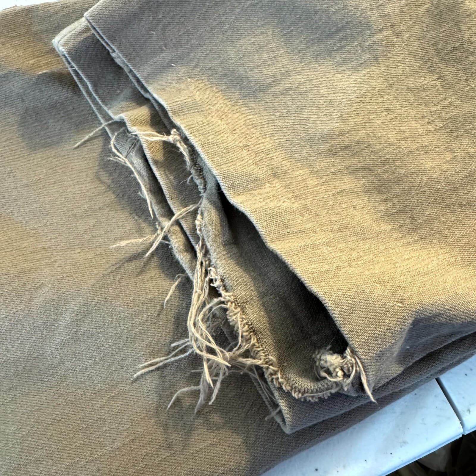 Levi's 505 Men's Jeans 40x34 Beige Regular Fit Straight Leg Frayed Hem - Thumbnail 12