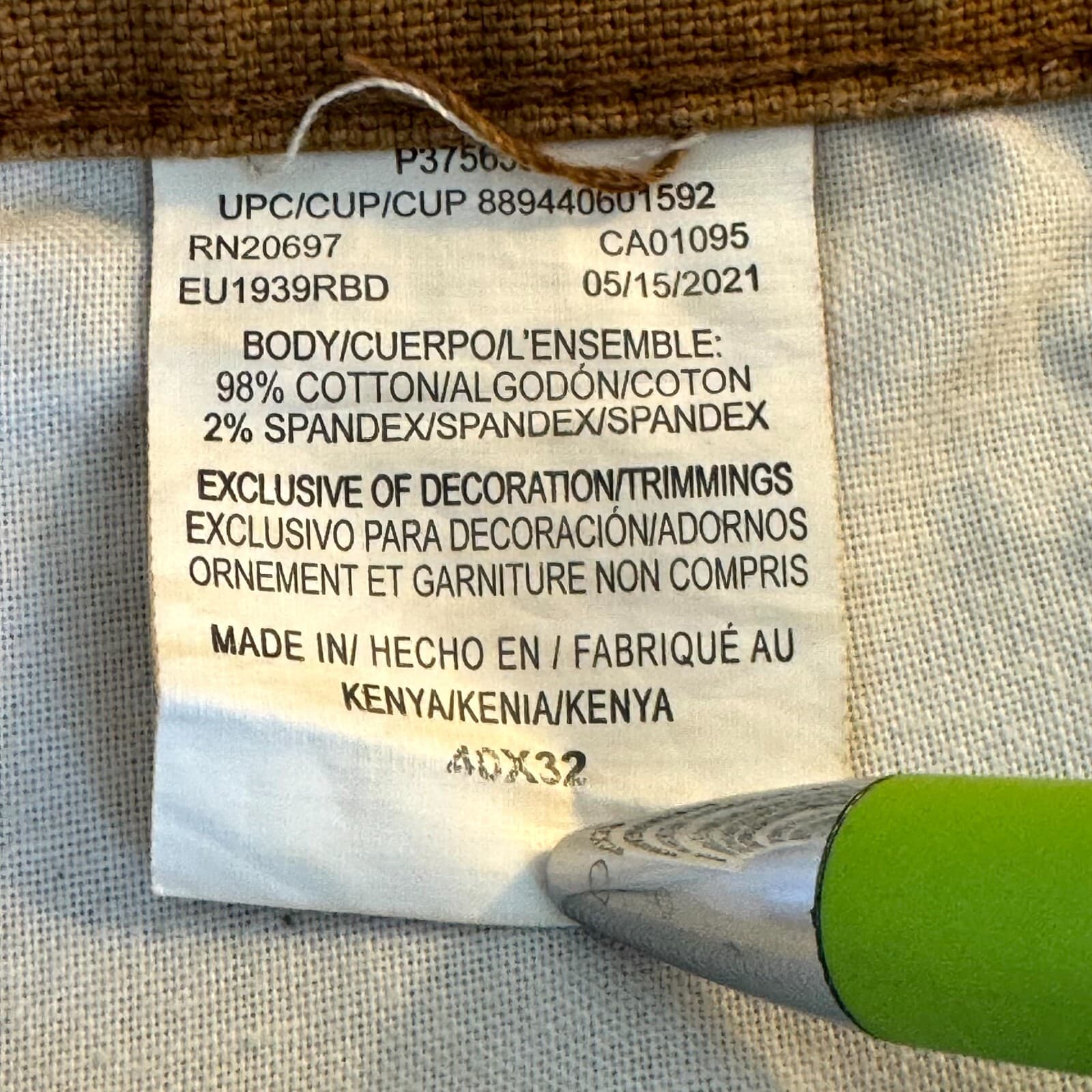 Dickies Utility Jeans Men 40x32 Brown Stretch Straight Workwear Durable - Thumbnail 5