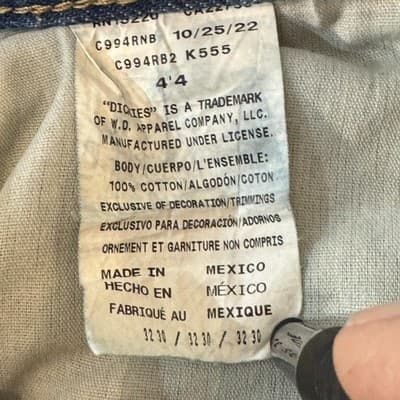 Dickies Jeans Mens 32x30 Blue Straight Fit Denim Workwear Cotton Mid Rise Good - Thumbnail 5