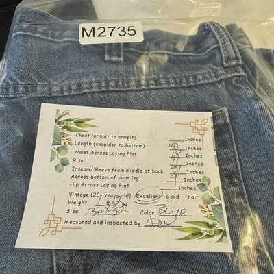 Vintage Carhartt Jeans Mens 36x32 Blue Denim Relaxed Fit Straight Leg 90s - Thumbnail 6