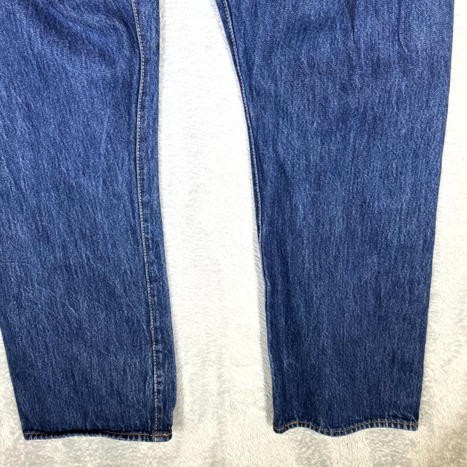 Levi’s 501 Men’s Jeans 38x30 Blue Denim Button Fly Mid-Rise Straight Leg - Thumbnail 8