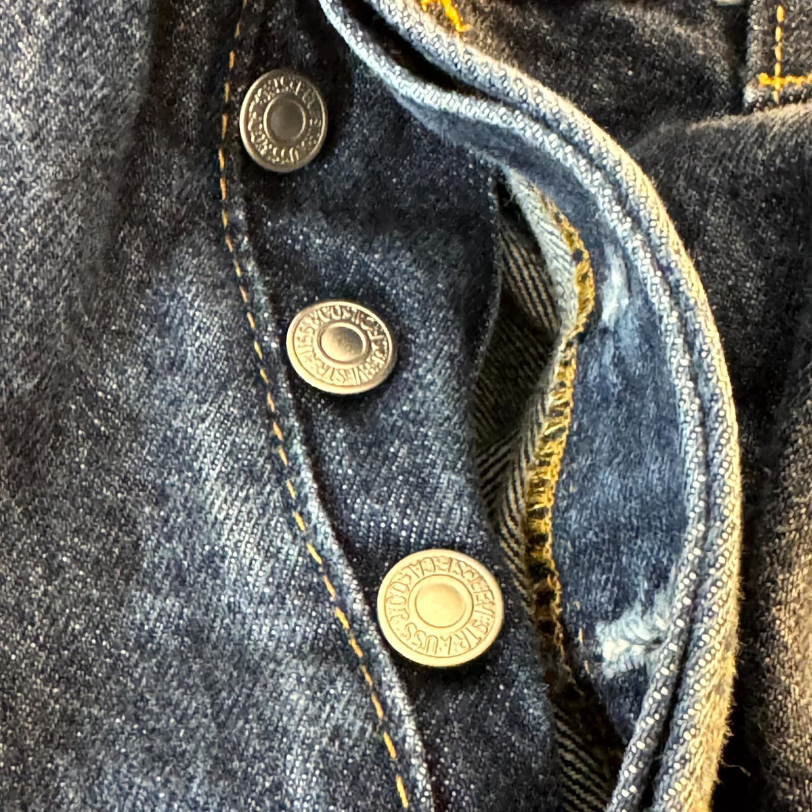 Levi’s 501 Men’s Jeans 38x30 Blue Denim Button Fly Mid-Rise Straight Leg - Thumbnail 15